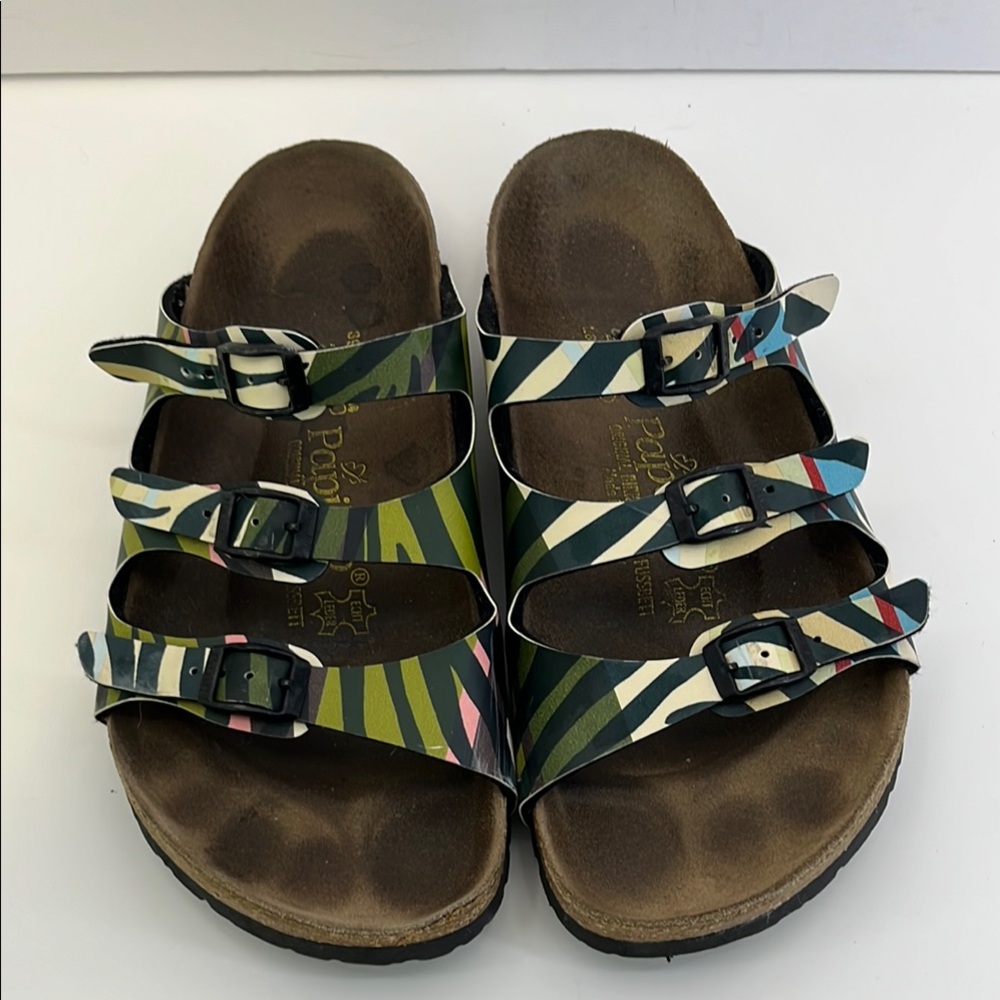 Papillio Green and Brown Sandals with Adjustable Straps